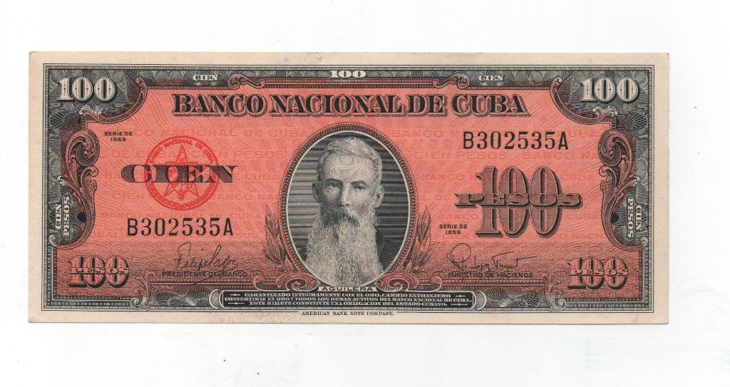 CUBA DEL AÑO 1959 DE 100 PESOS